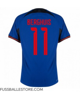 Günstige Niederlande Steven Berghuis #11 Auswärtstrikot WM 2022 Kurzarm